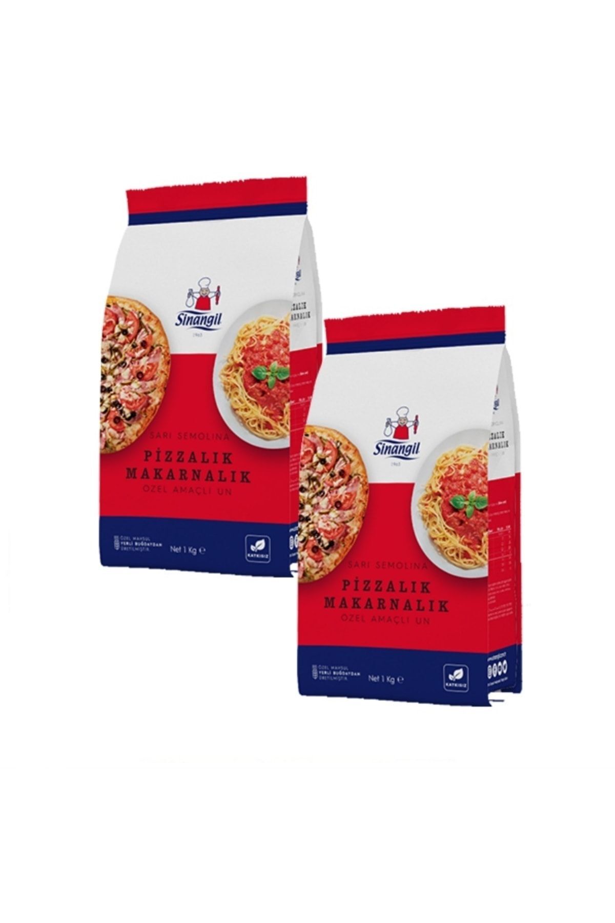 Sinangil Sarı Semolina Pizzalık Ve Makarnalık Un 2 X 1 Kg 2 Li Set