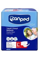 Canped Bel Bantlı Tekstil Yüzeyli Yetişkin Hasta Alt Bezi Gece Büyük Boy (L) | 14 Adet