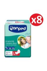 Canped Anatomik Hasta Bezi Large 64 Adet (8'li X 8)