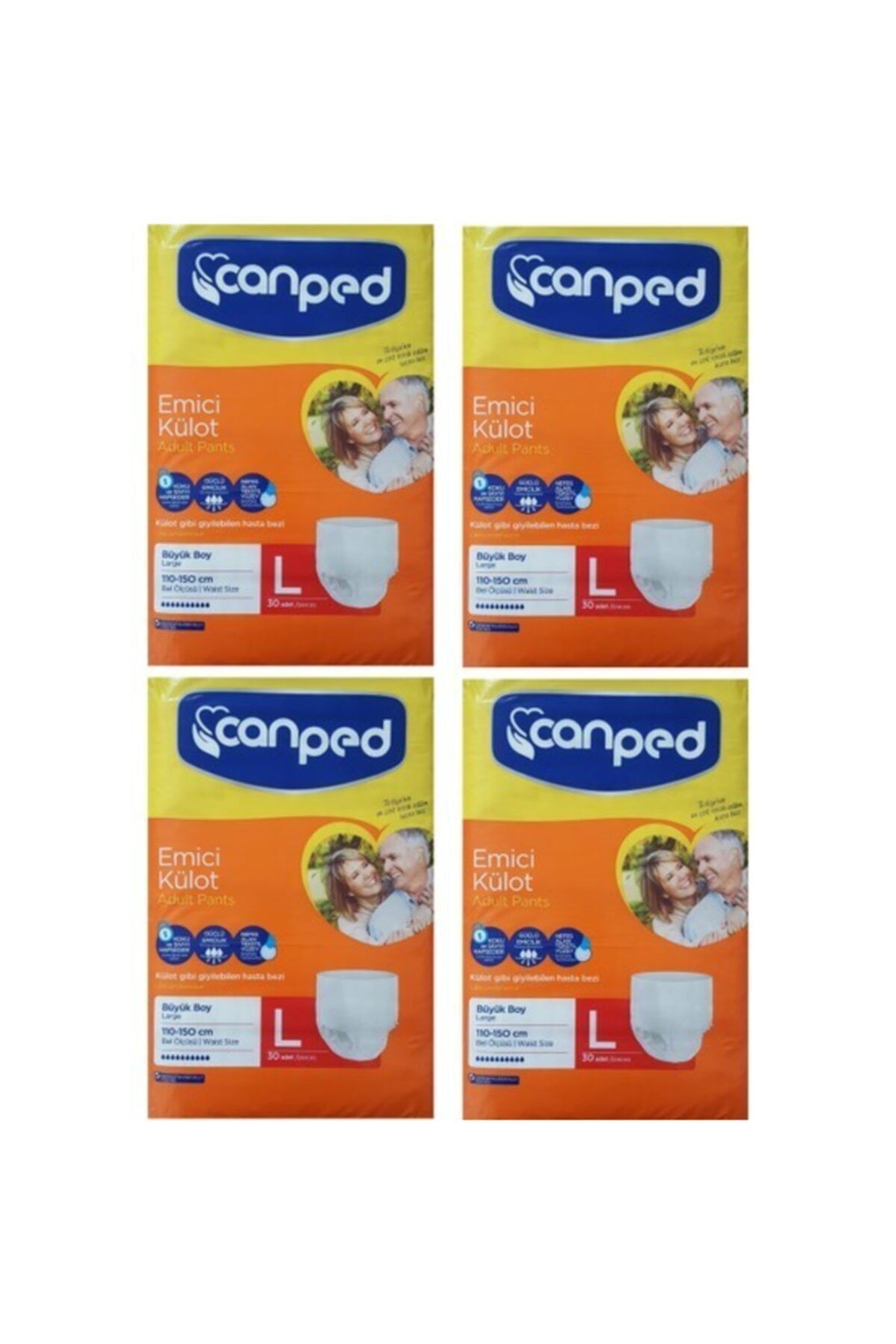 Canped Emici Külot Büyük Large 4x30'lu 120 Adet Hasta Bezi
