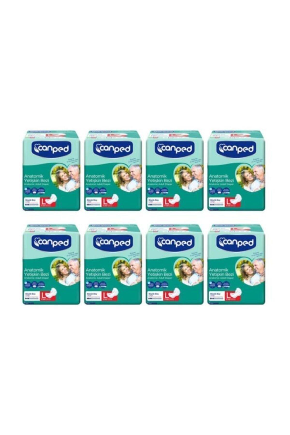 Canped Anatomik Hasta Bezi Büyük Boy (L) 8\\\\\\\'li 8 Paket 64 Adet 61240817208li