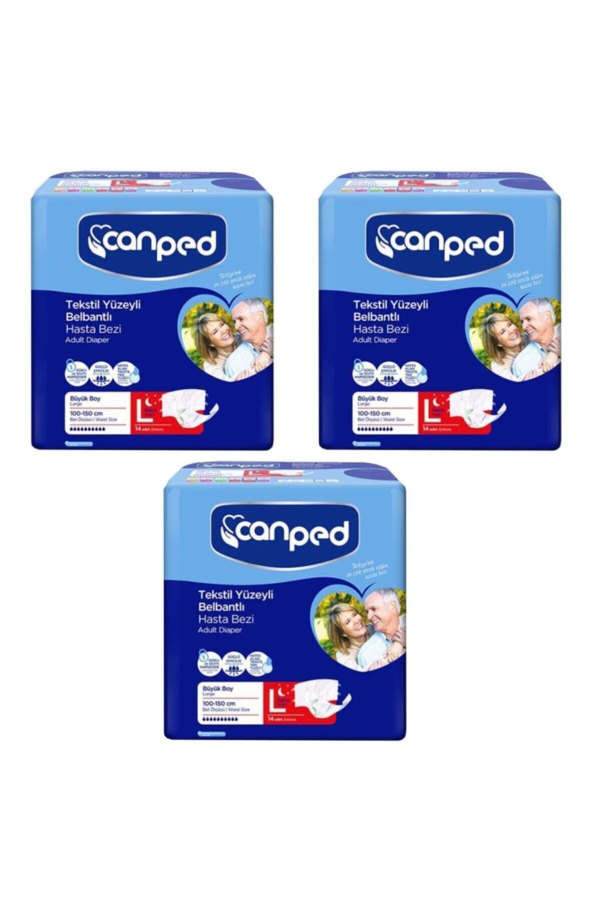 Canped Belbantlı Tekstil Hasta Bezi Eko GECE Büyük Boy 14lü 42Adt