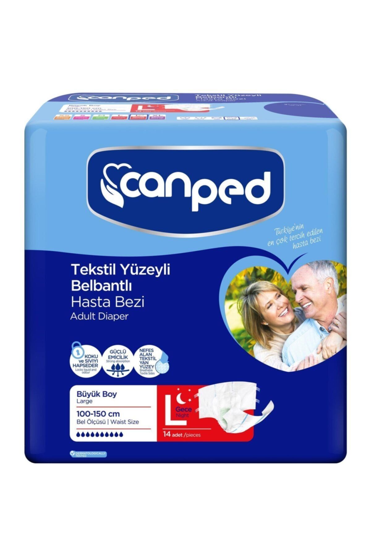 Canped Belbantlı Gece Büyük Eko (large/night) Hasta Bezi 14'lü