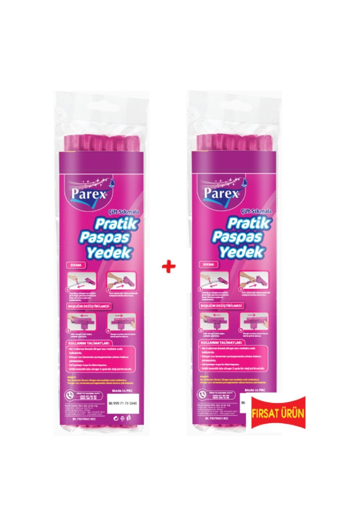 Parex Pratik Paspas Çift Sıkmalı 2'li Yedek (2'li Fırsat Paketi)