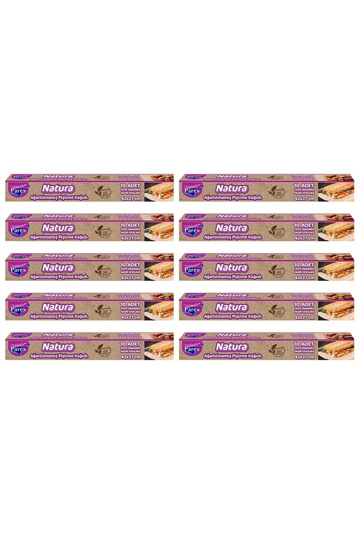 Parex Natura 10 Adet Ağartılmamış Organik Hazır Kesilmiş Pişirme Kağıdı 10'lu