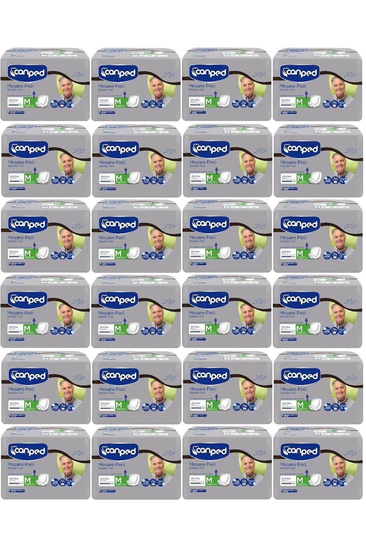 Canped Mesane Pedi Klasik 24 Lü Set M-Orta Erkek 288 Adet (24Pk*12)