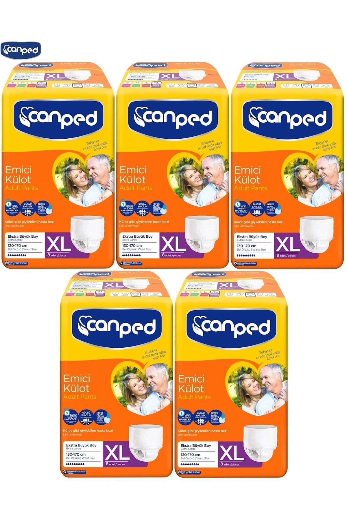 Canped Canped Emici Külot Hasta Bezi Xl Extra Large 5 Li Set (40 ADET)