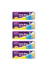 Parex Orta Boy Güçlü Çöp Torbası 5' Li Paket