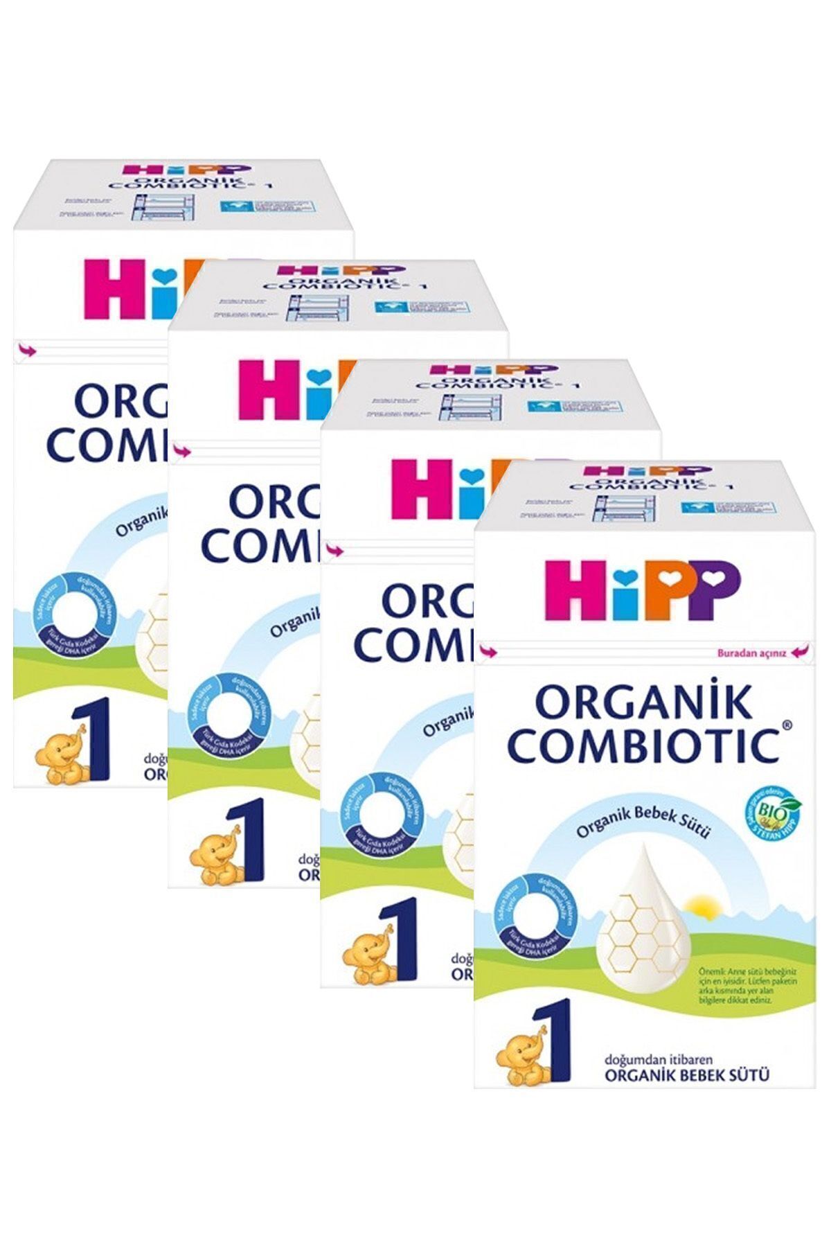 Hipp Combiotic Organik Devam Sütü 600  No: 1   600gr  x 4 Adet