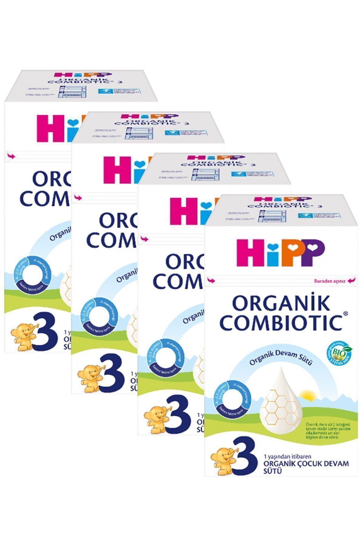 Hipp Combiotic Organik Devam Sütü 600  No: 3   600 gr x 4 Adet